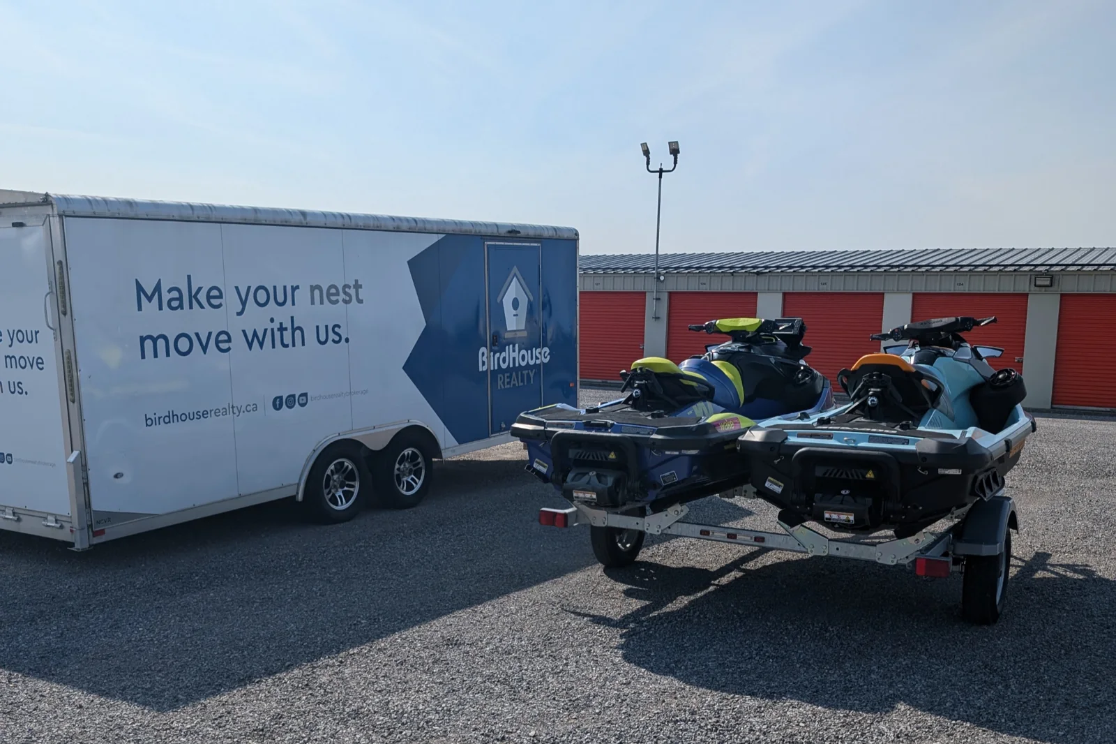 Jet skis on a trailer at Cavaliere Mini Storage